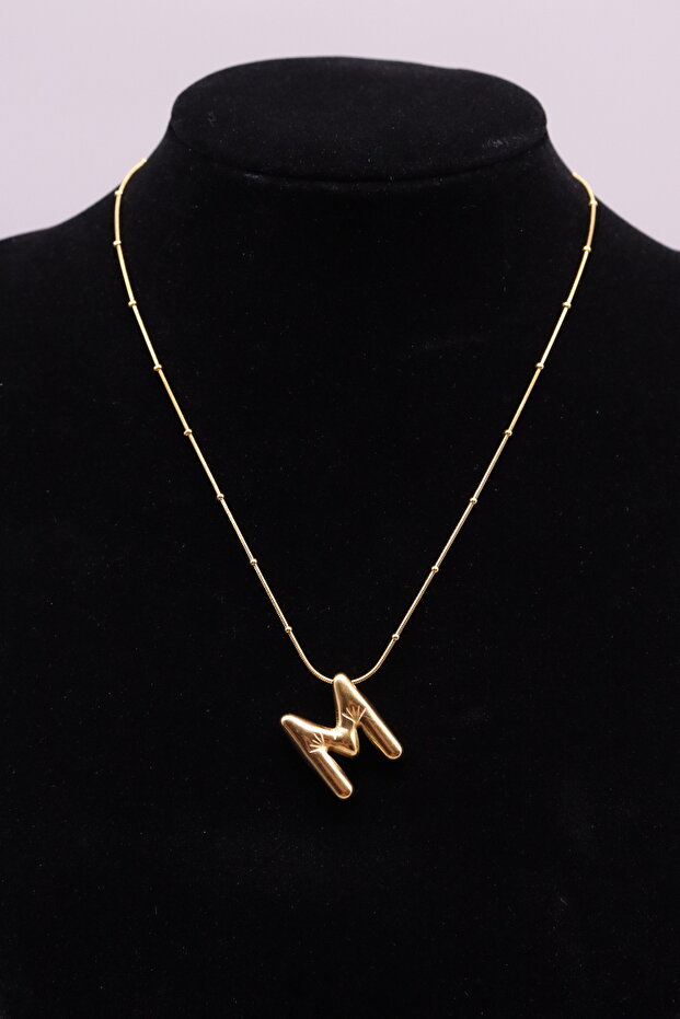 Women's Steel Balloon Letter Necklace