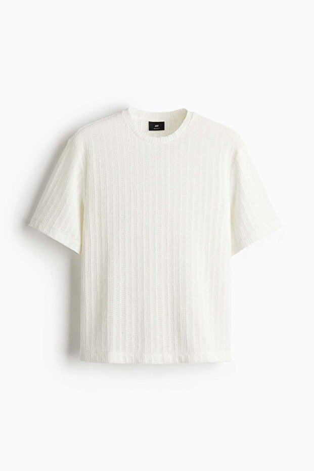 Regular Fit Crochet-look T-shirt