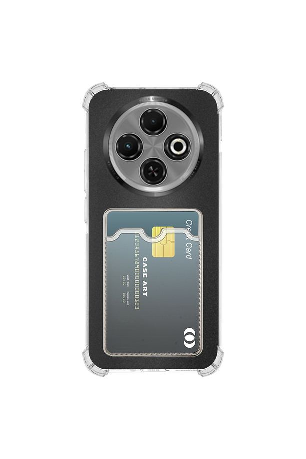 Tecno Spark 30C Kapak Kamera Korumalı Kartlıklı Darbe Emici Özellikli Şeffaf Silikon Kılıf - 1