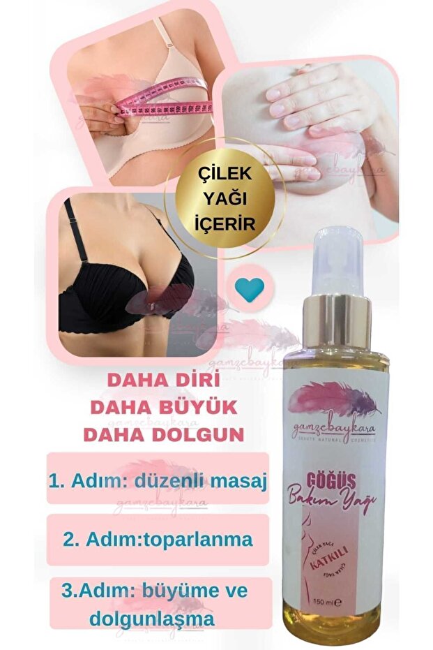 gamzebaykarabeauty Çilek Yağı Katkılı Göğüs Bakım Yağı