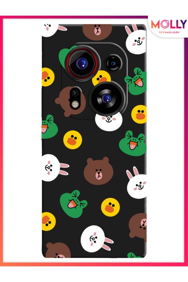 غطاء أسود من السيليكون بنمط Bubble Buddies بنقشة الفقاعات ل Tecno Phantom X2 Pro