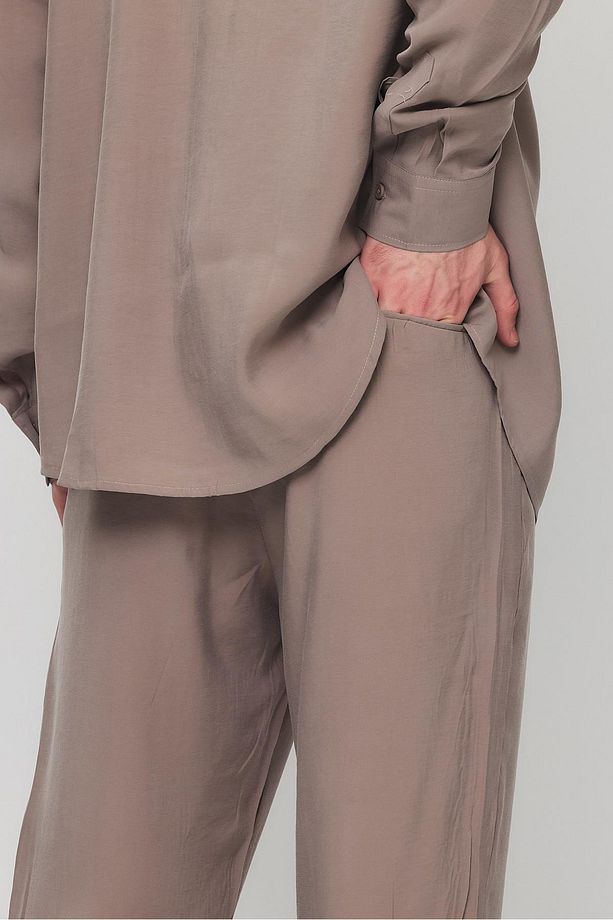 Losa Modal Dökümlü Pantolon Taş Rengi - 2