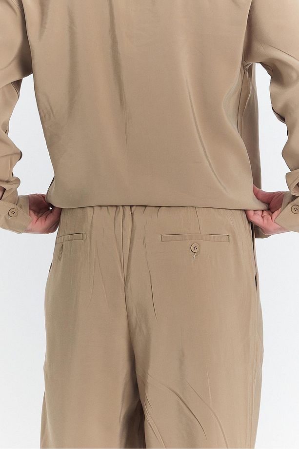 Garmi Modal Pileli Pantolon Camel - 3