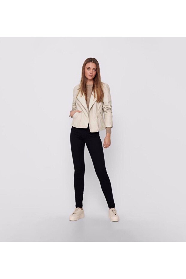 15153079 Deri Ceket - Bej - 4