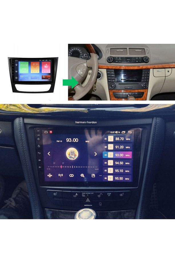 Mercedes E E Class W211 Araç Multimedya Android Ekran Carplay Double Teyp 4+64 9" 02-09 Black BLUEWA - 5