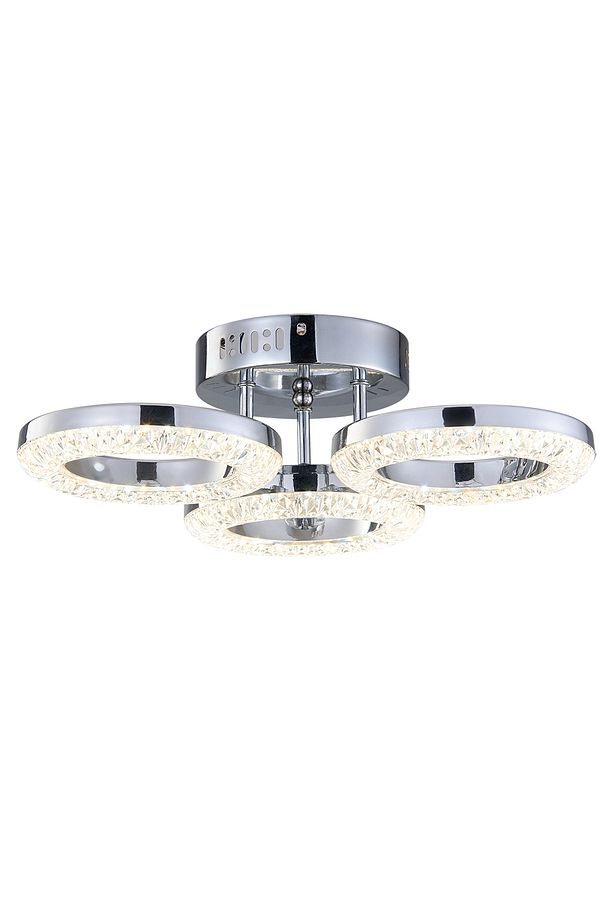 Oylum 3'lü Krom 24 Watt Kristalli Koridor Salon Led Plafonyer Avize - 3