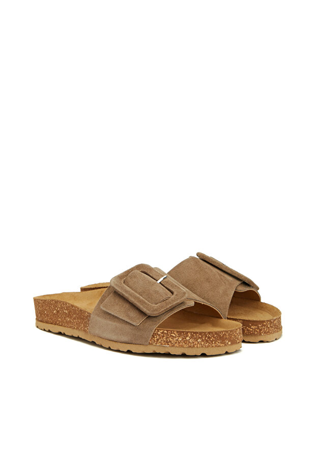 Vizon Kadın Deri Terlik - 1