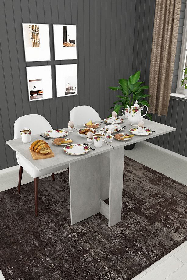 %100 Mdflam Katlanır Mutfak Yemek Çalışma Masası Km-32 - 1