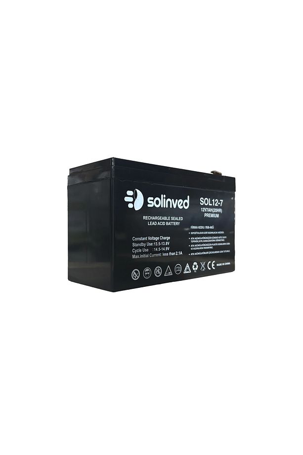 Solinved 12v 7 Ah Ups Ve Alarm Aküsü (PREMİUM) - 3