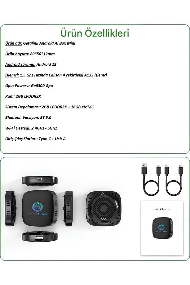 Android Ai Box 2gb-ram 16gb-rom Androıd13 Carplay Androidauto Netflix Youtube - 5