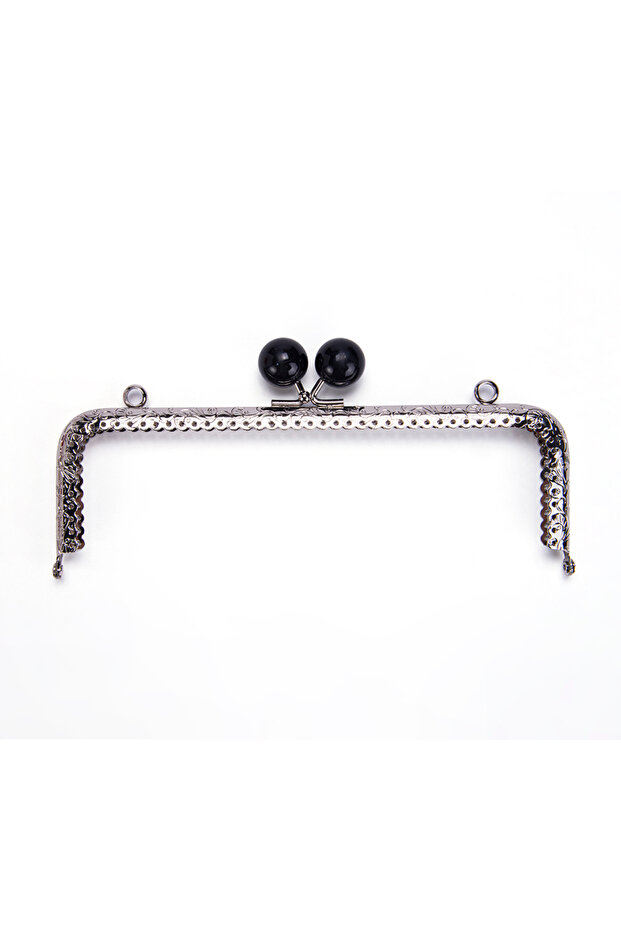 أقراط فضية مزدوجة مستطيلة من الخرز الأسود مقاس 20.5 سم - 1