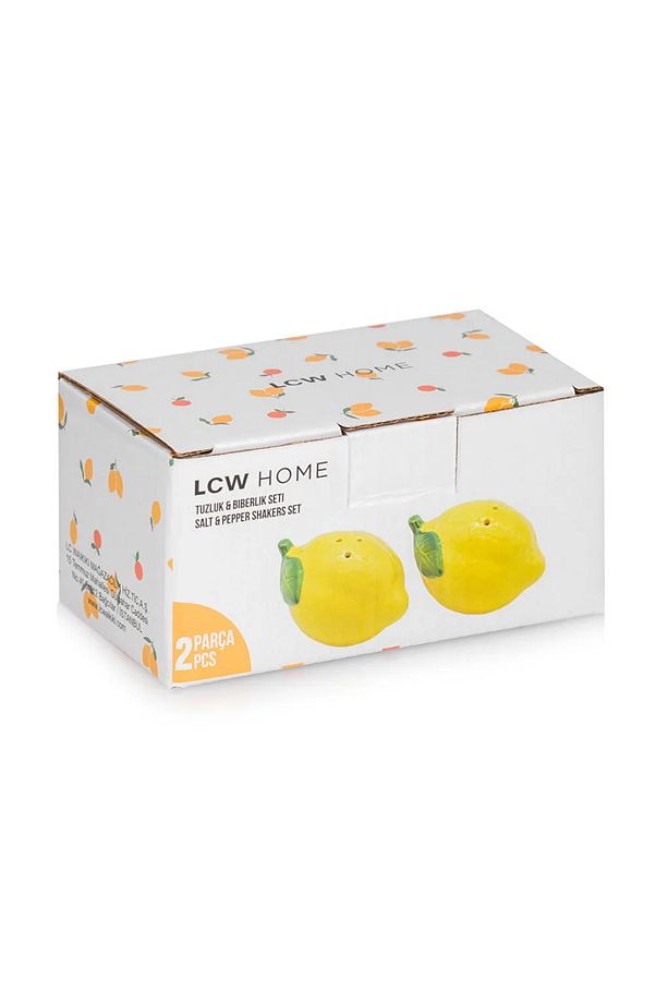 LCW HOME Sarı Limon Figürlü Tuzluk ve Biberlik Seti - 4