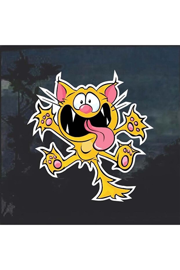 Crazy Cat Window Auto Sticker