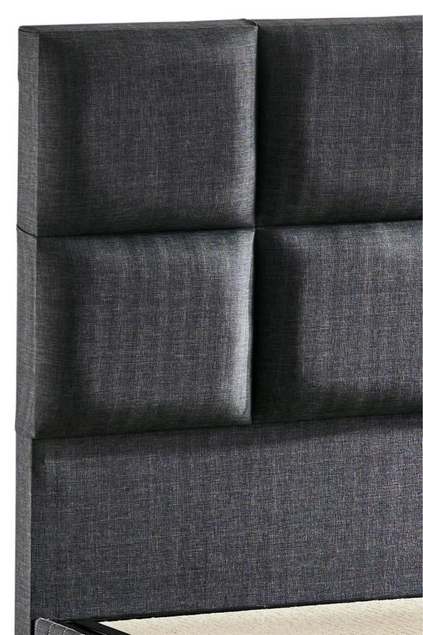 Star Başlık 120 cm Tek Kişilik Antrasit Keten Kumaşlı Modern Lüks Yatak Başlığı / Baza Başlığı - 3