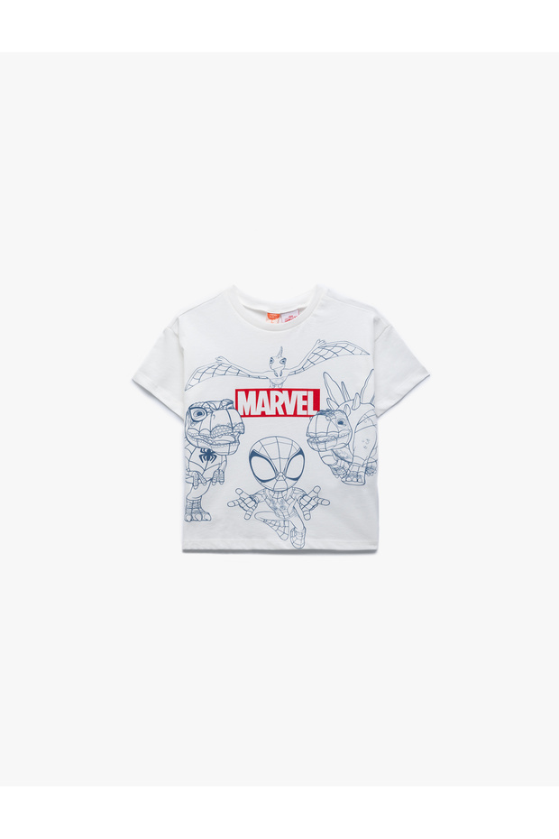 Spiderman Licensed Crew Neck Short Sleeve Back Printed T-Shirt