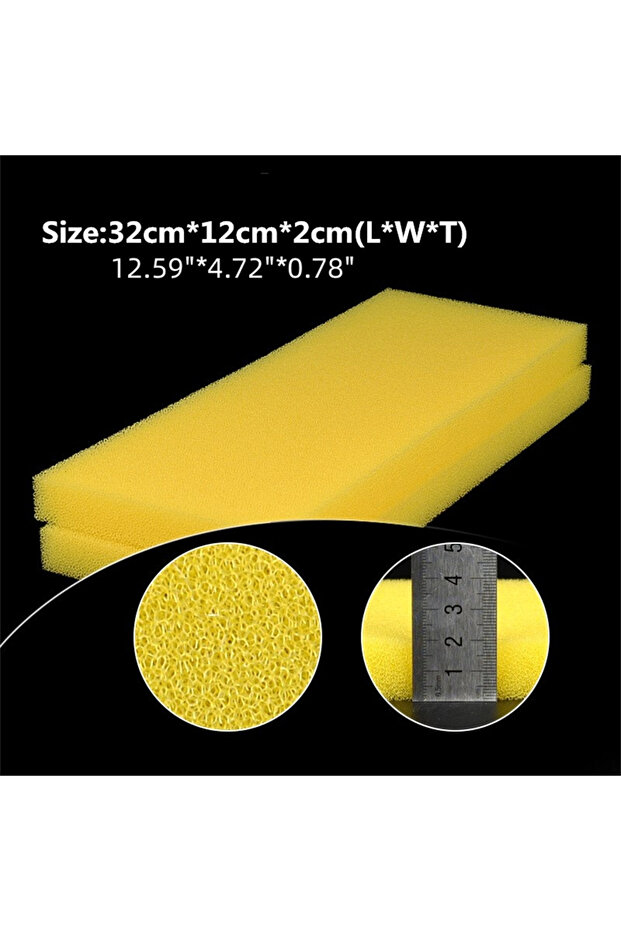 2PCS Yellow 2PCS Fish Tank Aquarium Filter Cotton Easy to Use Purifying Water Quality Thickened Desi