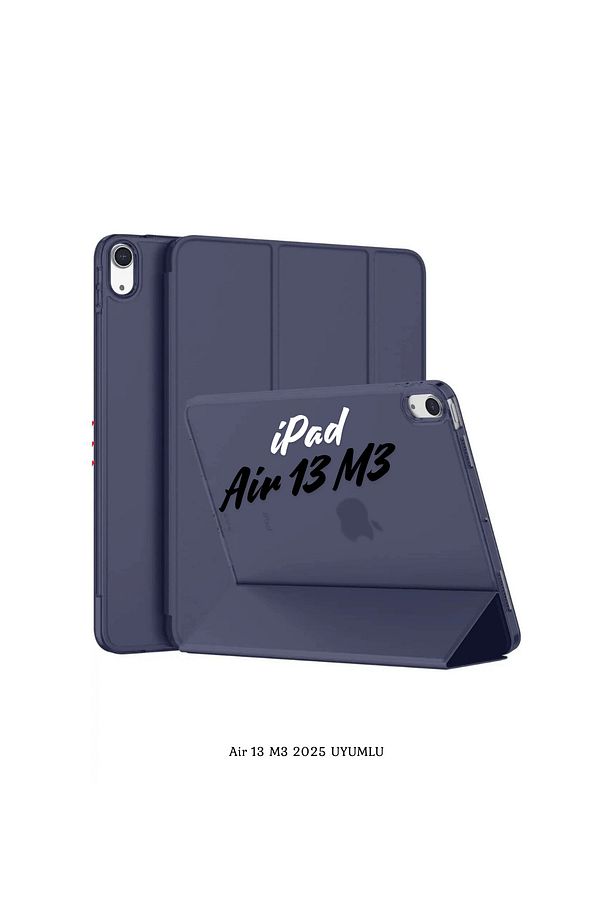 iPad Air 13 2025 M3 Çip Uyumlu Standlı Katlanabilir Fuchsia Smart Cover Tablet Kılıfı - 1