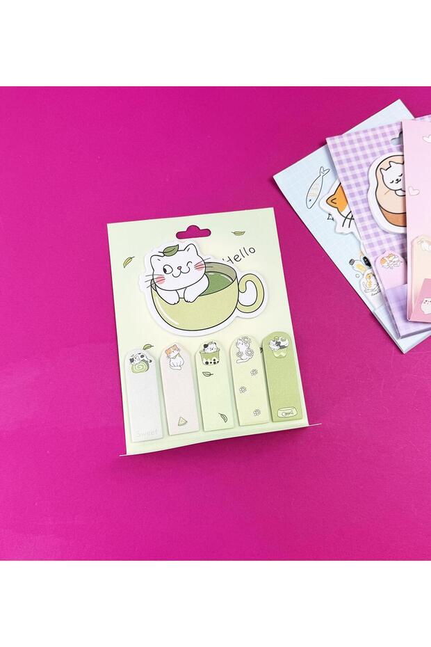 Sevimli Kedi Tasarımlı Post-it - 5