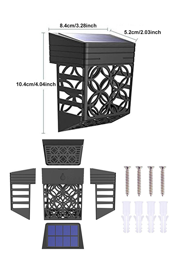 Güneş Enerjili Duvar Ve Çit Led Aydınlatma (4 ADET) / Gt-sl22 - 7