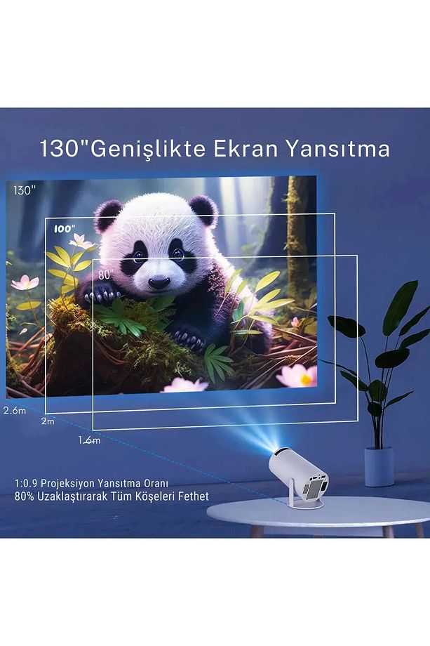 Taşınabilir Android Projeksiyon Wifi Destekli Akıllı Sinema Projektör Ultra Hd taşınabilir - 6