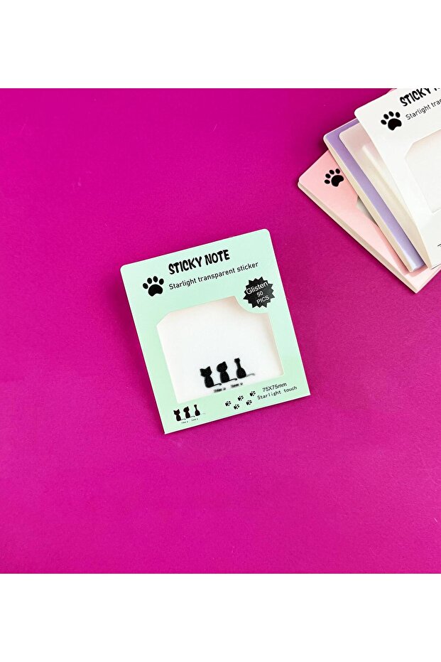Kedi Tasarımlı Şeffaf Post-it - 5