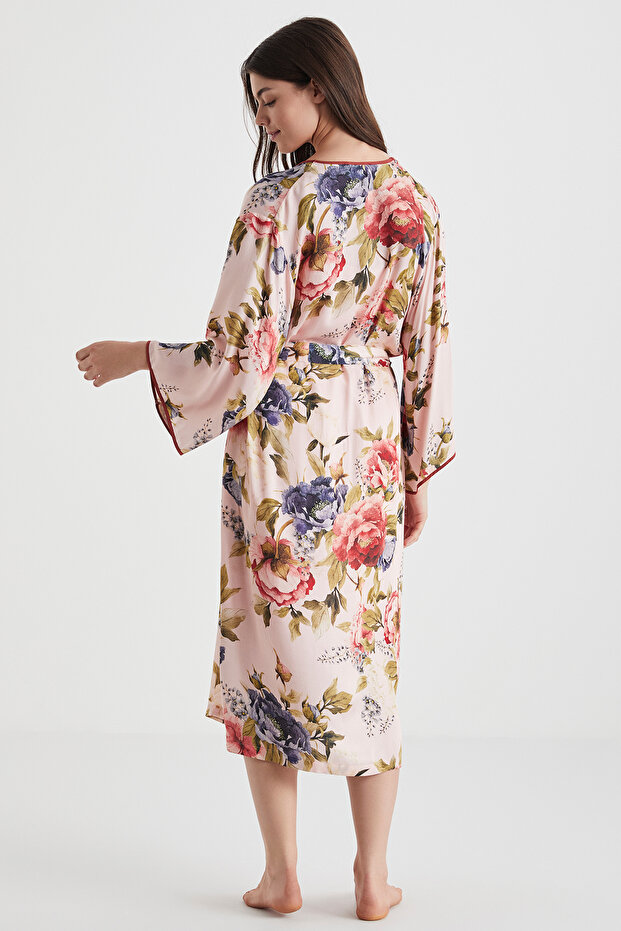 Floral Patterned Dressing Gown Set - 4