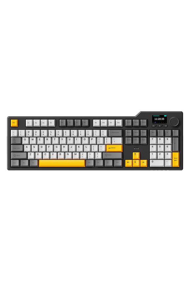 Ajazz AK35i V3 Kablosuz Mekanik Oyuncu Klavyesi-Gasket Gövde Yapısı TFT Ekranlı Mavi/Avakado Switch - 1