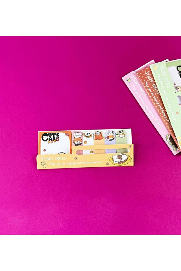 Kedi Tasarımlı Post-it - 5