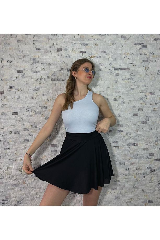 Volanlı Şort Etek - 2