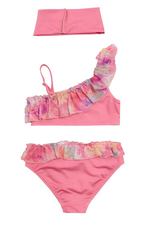 Lane Tek Omuz Fırfır Detay Kız Çocuk Bikini - 2