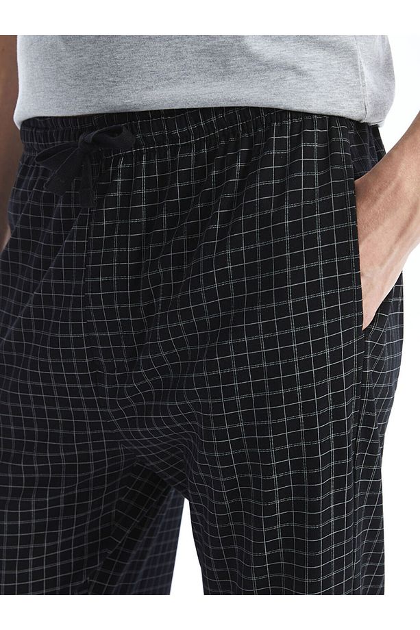 Standart Kalıp Ekose Erkek Pijama Alt - 3