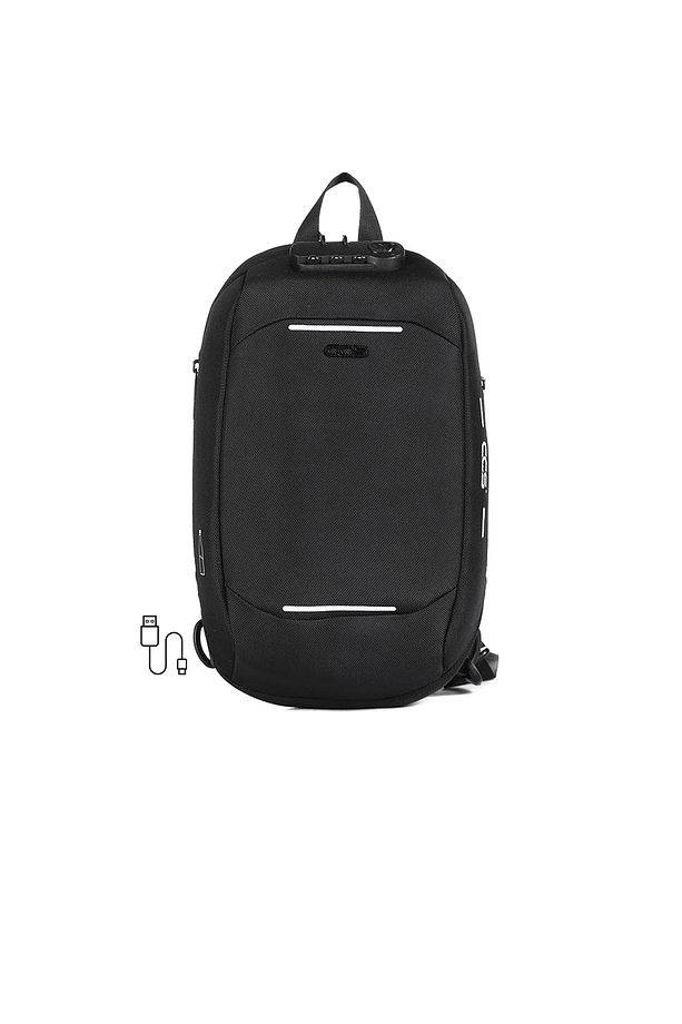 Siyah Unisex Omuz Askılı Çapraz Göğüs Çantası 31301 - 1