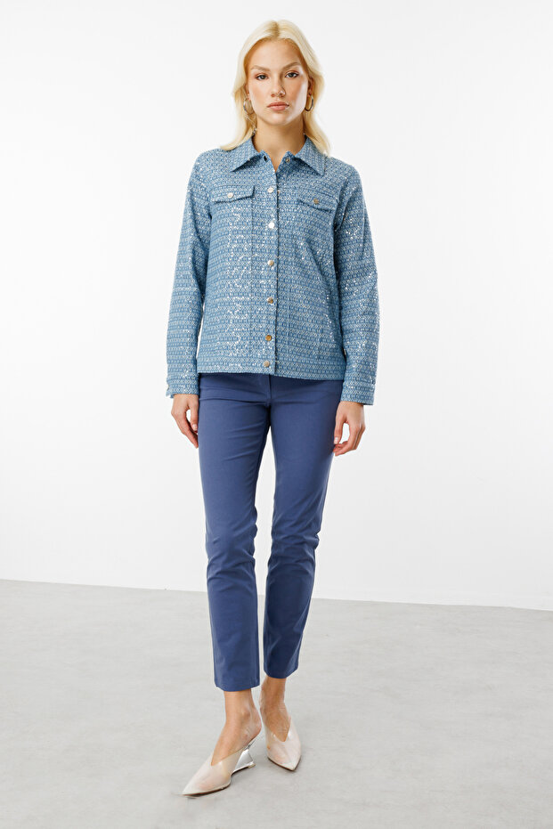 Kendinden Desenli Pullu Mont Blue 06030 - 4