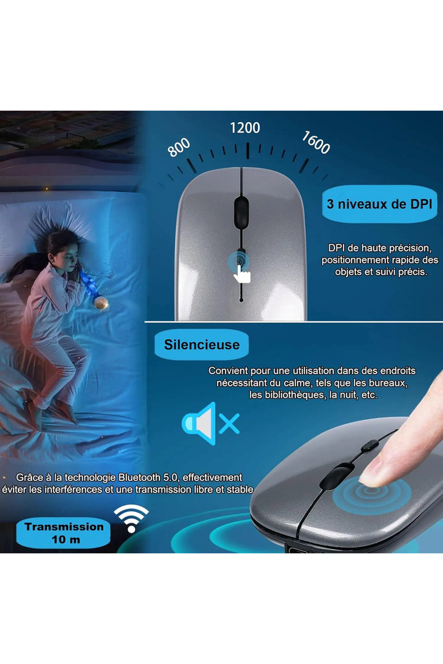 Kablosuz Şarjlı Bluetooth ve USB Alıcılı Klavye ve Mouse Seti - 3