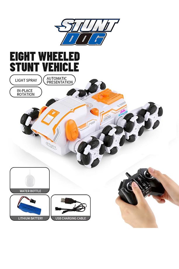 Rc 8 Teker Duman Atan Robot Köpek Akrobat Araba Uzaktan Kumandalı Full Fonksiyon - 1
