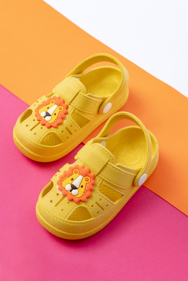 Daily Non-Slip Sole Animal Figured Yellow Children's Sandals Slippers