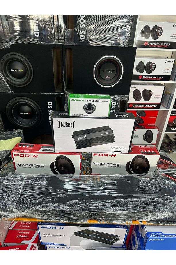 4 adet 16 cm mıdrange 2 adet 10 cm dom twetter mpbass 4 kanal amfi üniversal pandizot - 1