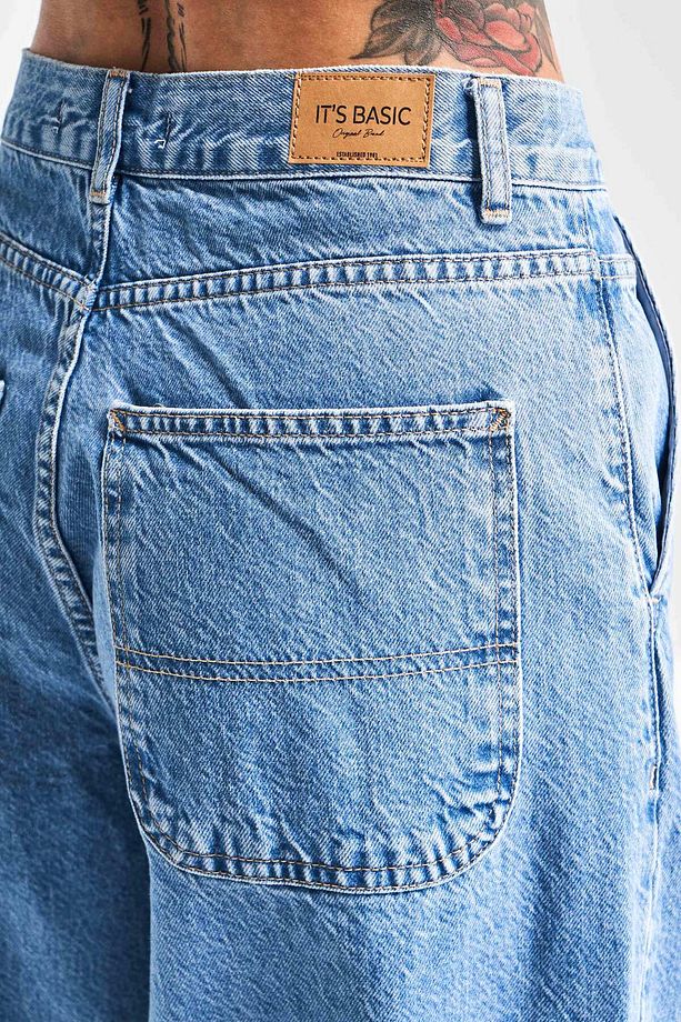 Kadın Mavi Renk Juniper 1S5-4 Skater Fit %100 Koton Bol Kesim Denim Jean - 6