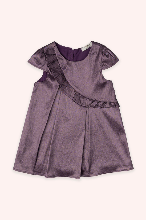 Girl's Ruffle Detailed Purple Evening Dress