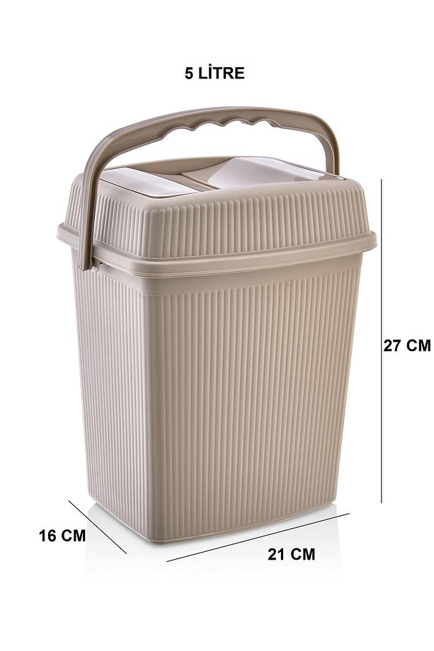Tutma Saplı Banyo Mutfak Çöp Kovası 5 Litre - 2