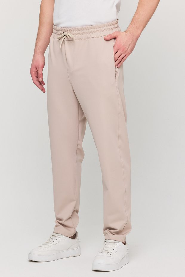 Men's Slim Fit Elastic Waist Drawstring Lycra Comfortable Jogger Pants - 1