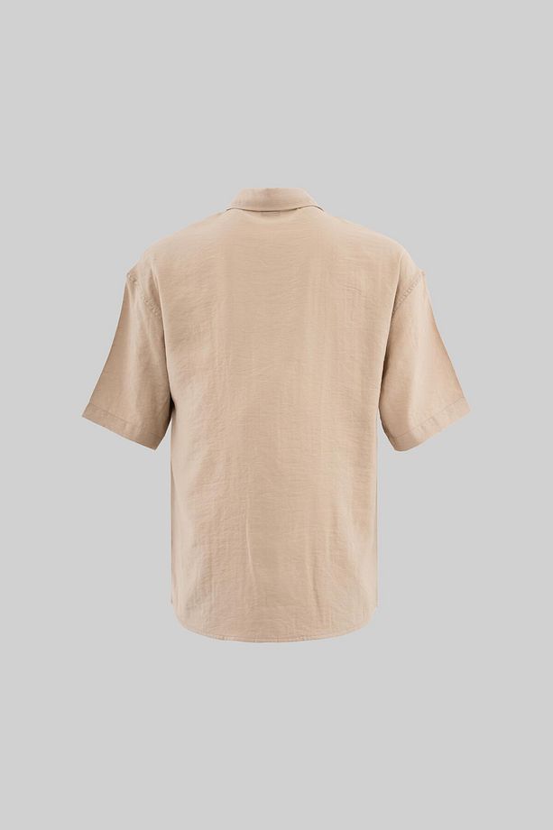 Erkek Basic Beige Gömlek - 3