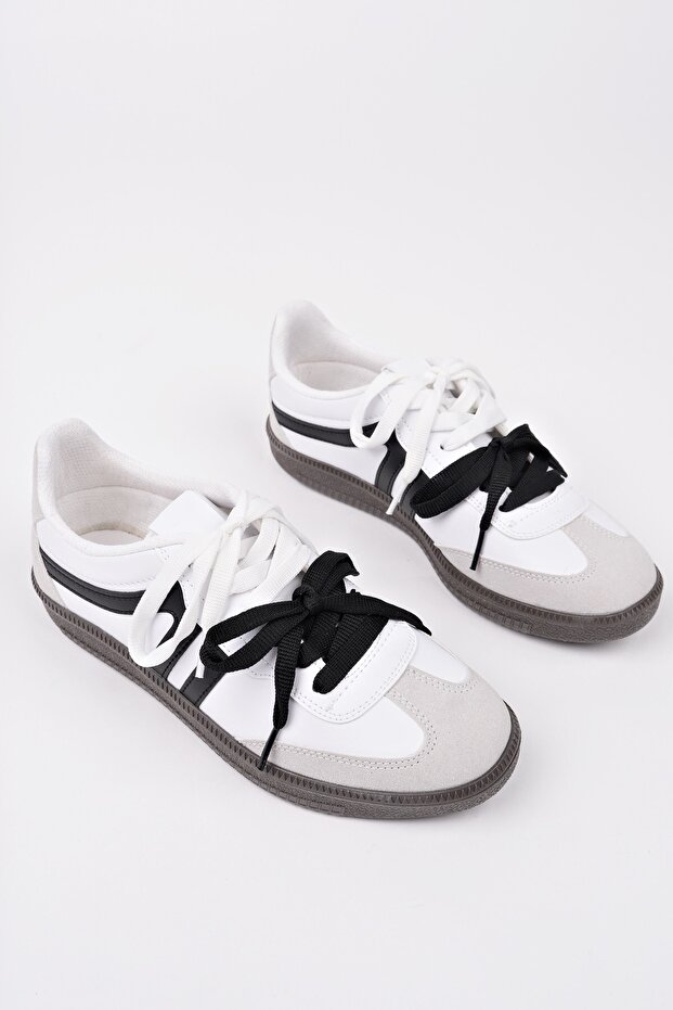 Retro Çift Bağcıklı Günlük Kadın Sneaker Spor Ayakkabı - 2