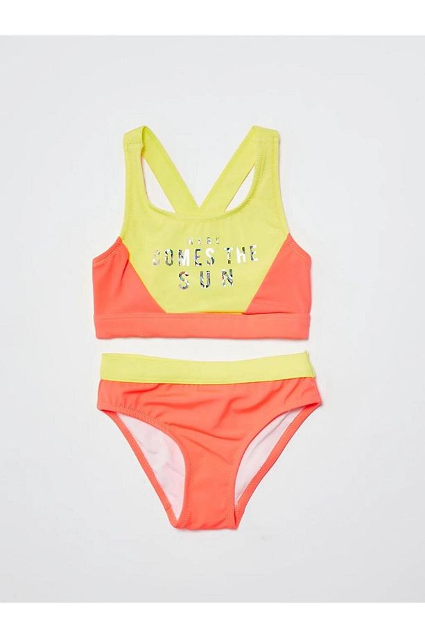 Turuncu Sarı Kız Çocuk Bikini Takım Db200745bt - 1