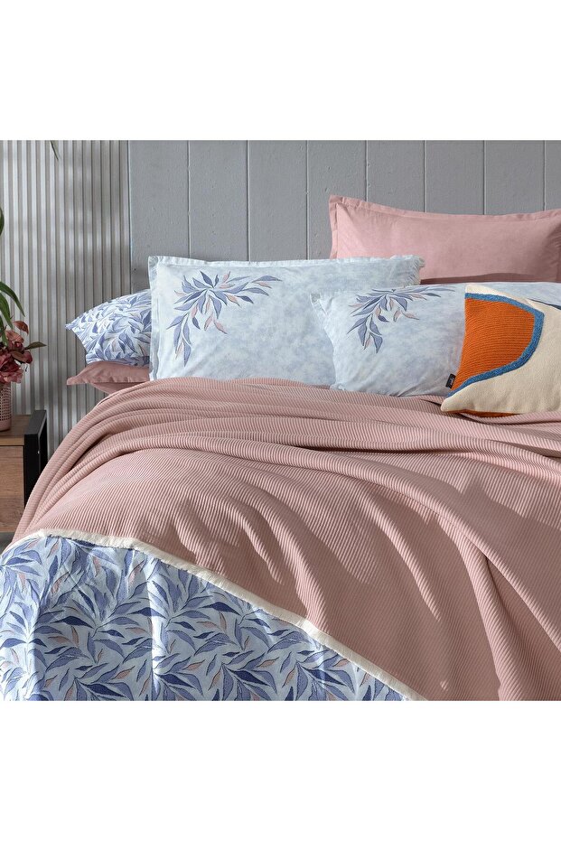 Adrian Bej Çift Kişilik %100 Pamuk Pike Takımı - 2