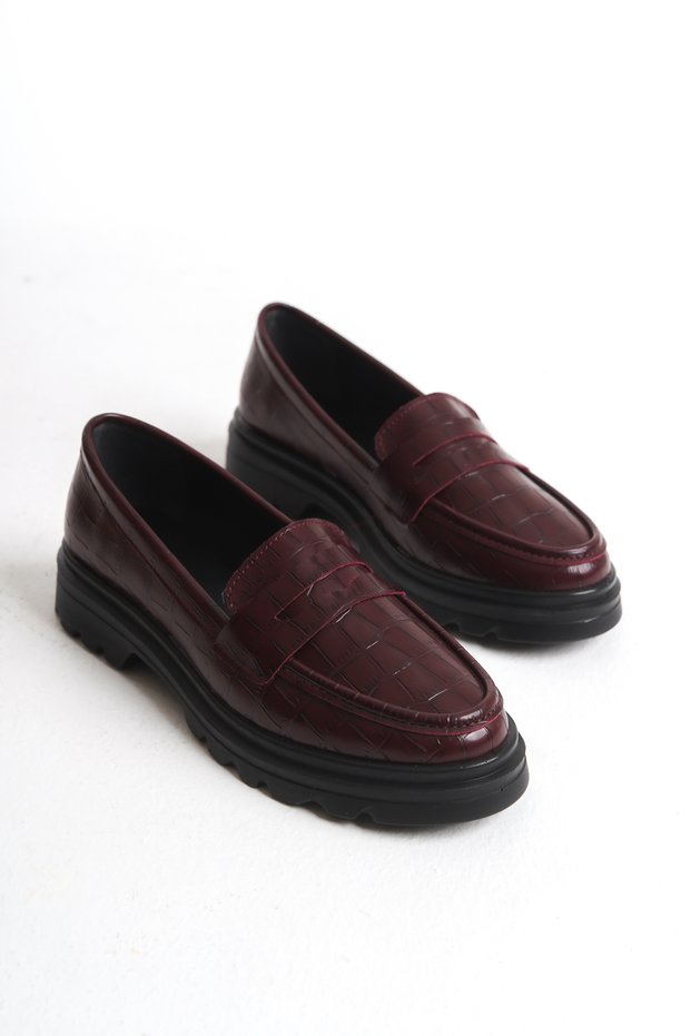 Women's Crocodile Design Simple and Stylish Casual Oxford, Lightweight and Thick Sole Casual Loafer Shoes