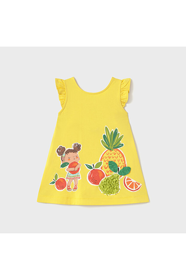 Baby Girl Pineapple Patterned Beach Dress L25Y1927