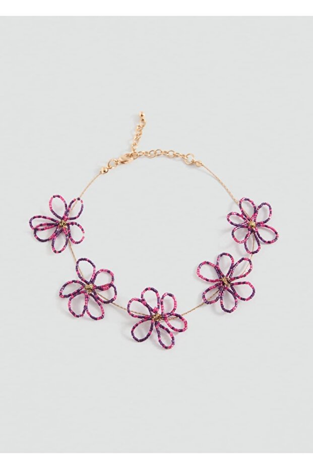 Çiçekli boncuklu kolye - 2