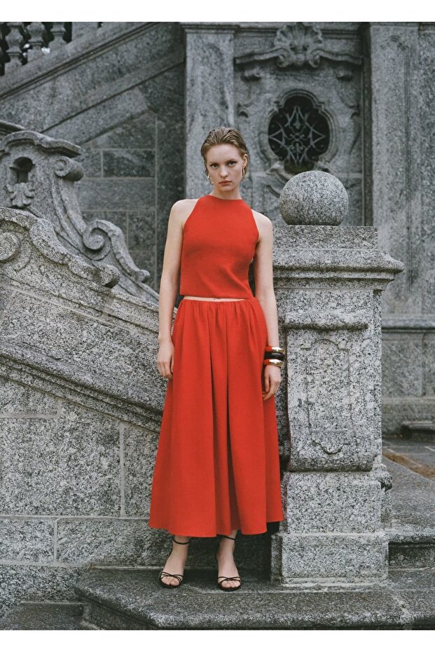 Fusta lungă cu talie elastică - 8