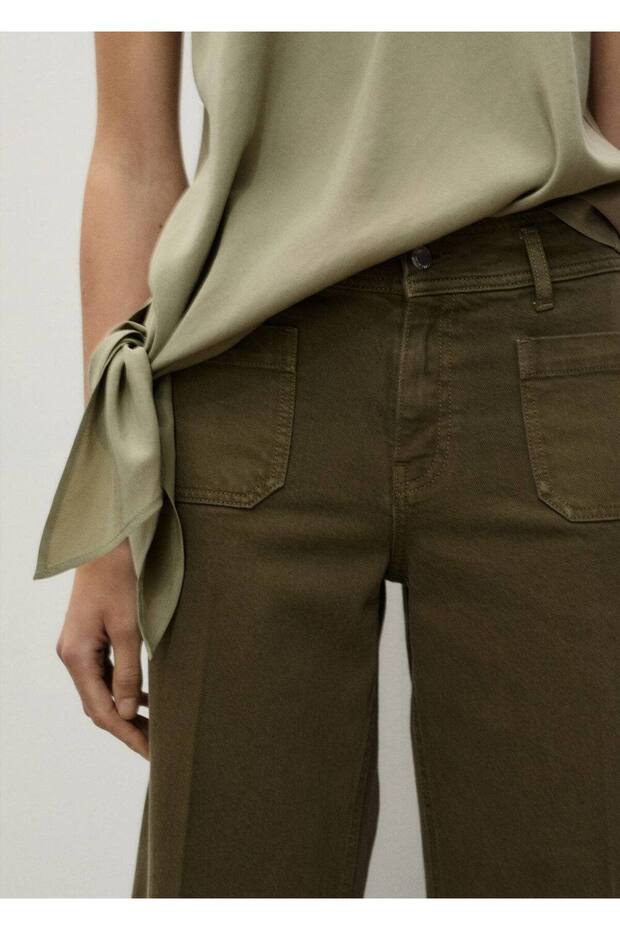 Düğmeli wideleg jean - 5